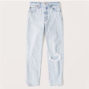 Abercrombie fitch curve love mom jean light wash distress 25